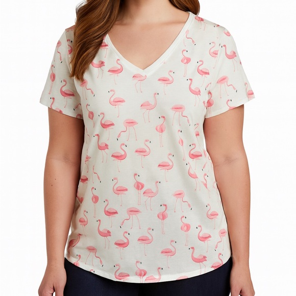LulaRoe Soft Stretch V Neck Popover Tee Shirt Sz XL - Picture 1 of 7
